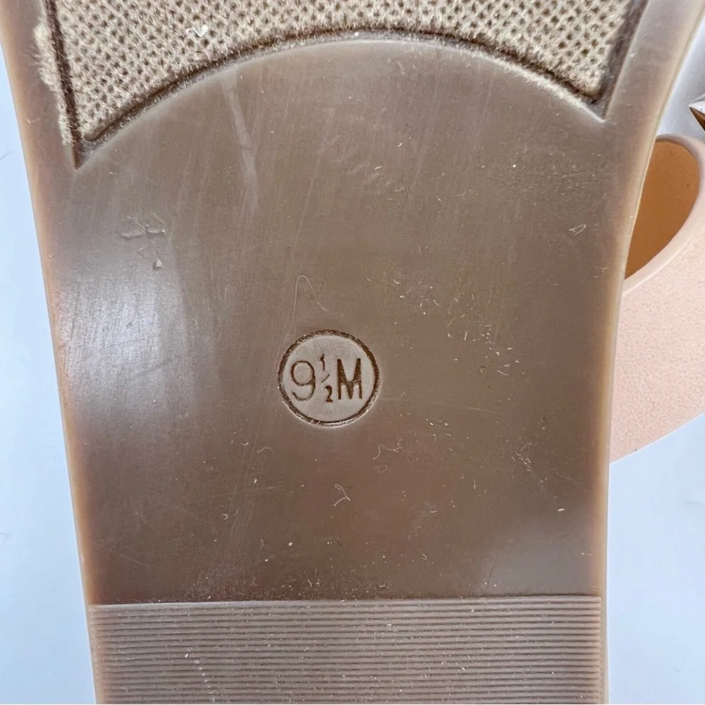 Marc Fisher Bodil Light Natural Tan Silver Studded Slide On Sandal Size …